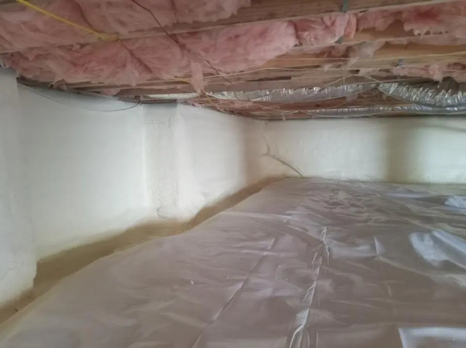 Crawl space encapsulation with closed-cell spray foam for Attic Insulation in Gonzales